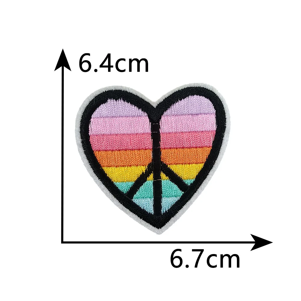 Love heart Embroidery Hot Melt Adhesive Ironing Cloth Patch DIY Sewing Decoration Matching Repair a hole Clothing Patch