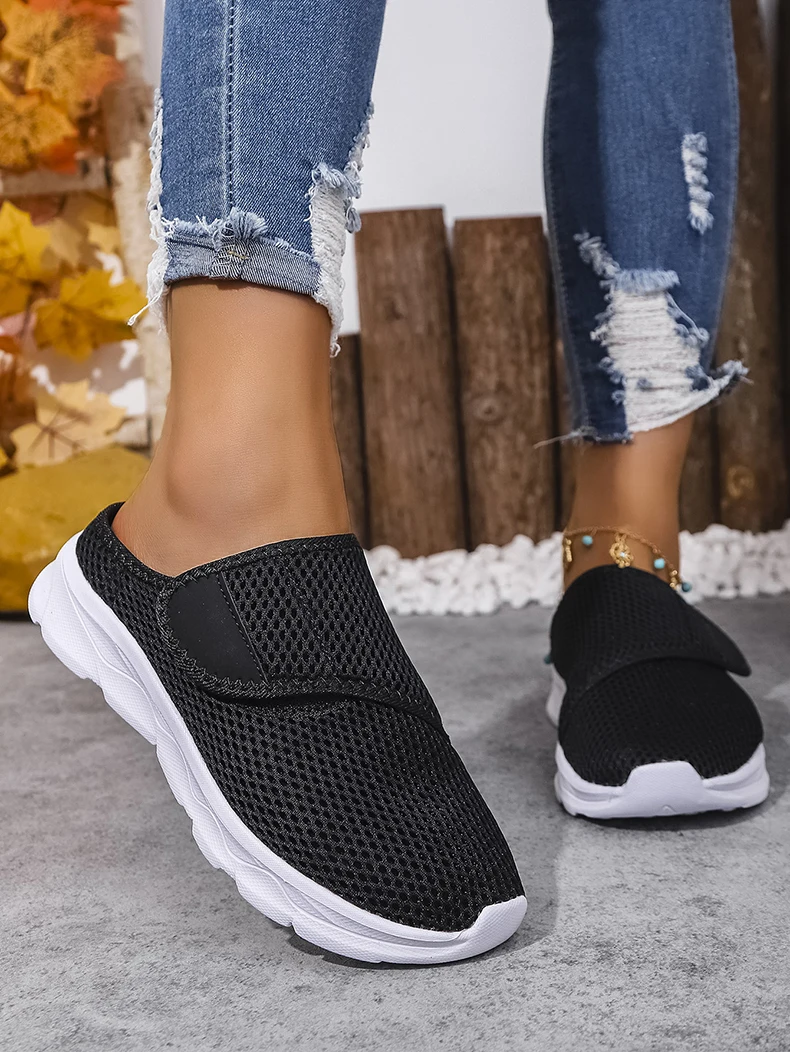 Frauen Hausschuhe Orthopädie Breite Füße Geschwollene Schuhe Sommer Strand Hausschuhe Atmungsaktive Mesh Flache Schuhe Walking Hausschuhe Männer Slipper – Detail 15