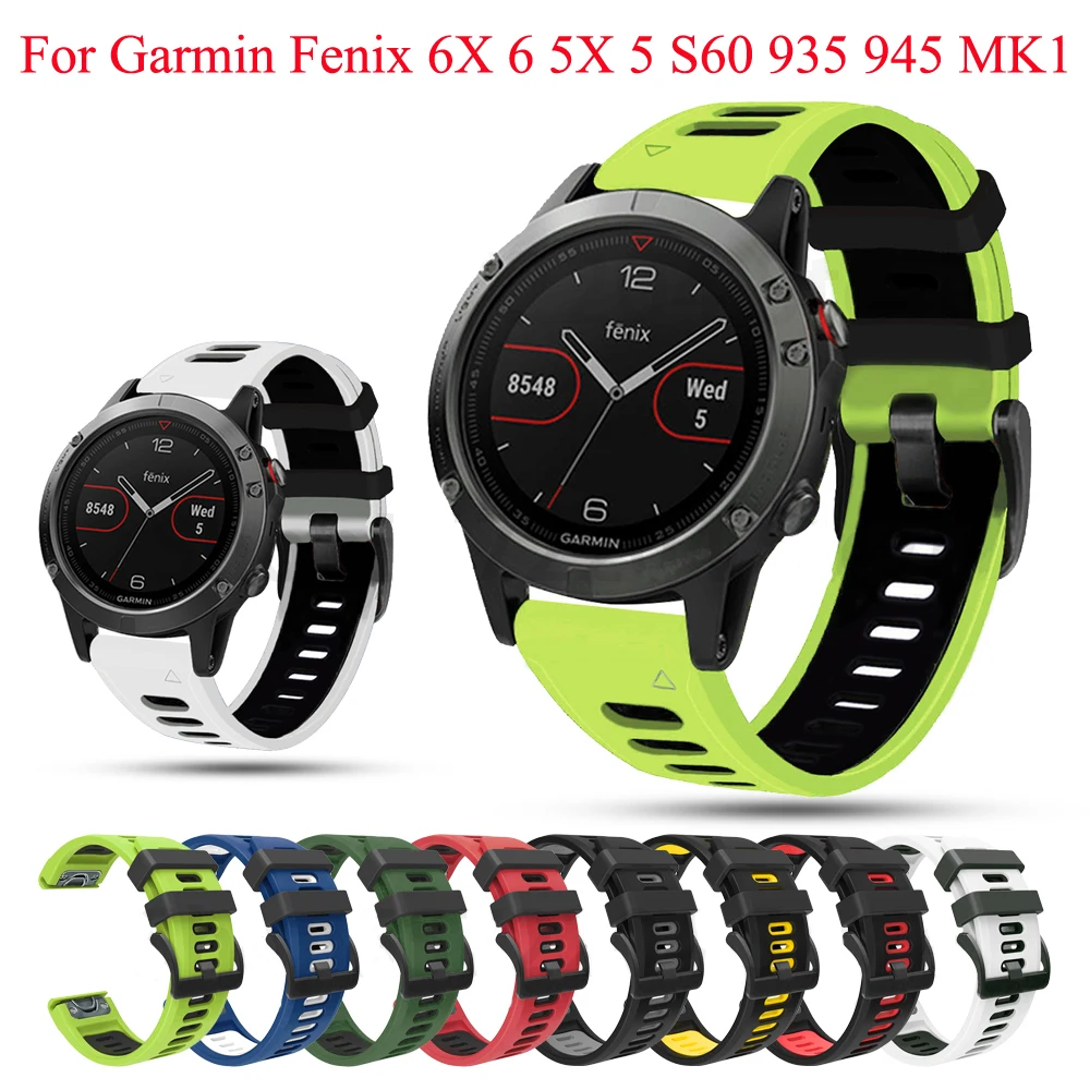 

26 22MM Silicone Quick Release Watchband Strap For Garmin Fenix 6 6X Pro Smartwatch Easyfit Wrist Band For Fenix 5X 5 3 3HR 935