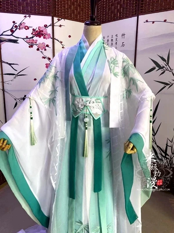 Il Sistema Salvaspazio Del Cattivo Della Spazzatura Shen Qingqiu Costume Cosplay Tian Guan Ci Fu Qi Rong Hanfu Outfit Parrucca Di Halloween Fan Shoes