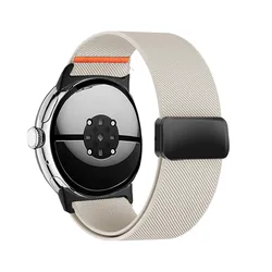 Nylon Loop Magnetic Sport Bracelet - Elastic Strap - Pixel 4 3 (45mm) (Starlight)