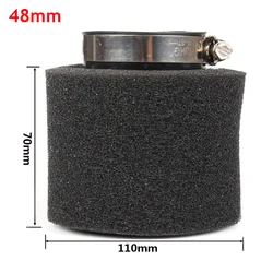 Dual - Tone Performance Foam Air Filter - Premium Sponge Cleaner for Motorcycles and Scooters (Black - 48mm - straight)