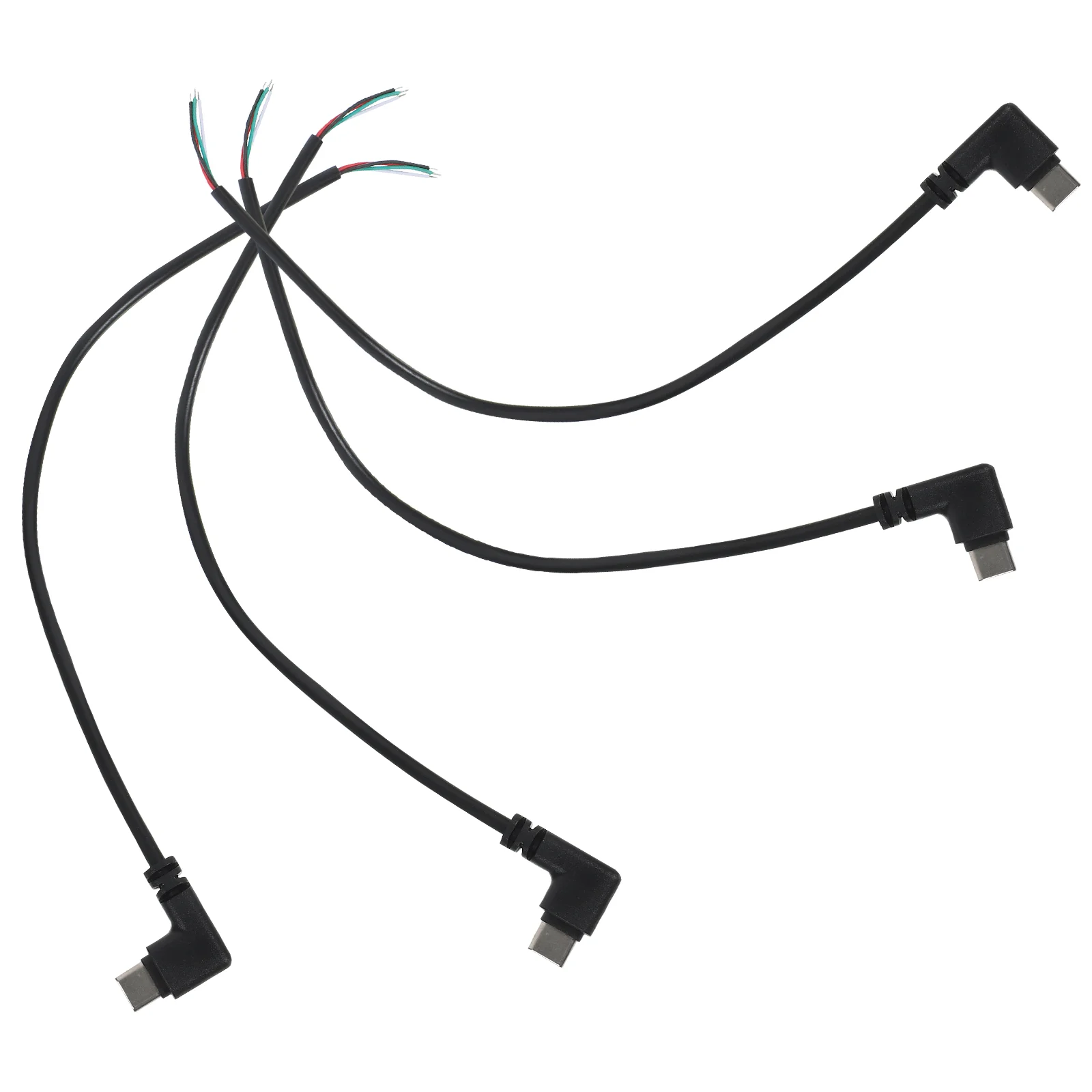 4 Pcs USB Data Cable Extender Short Charging Small Pvc Unbreakable Right Angle Portable