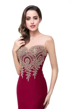 BABYONLINE فستان سهرة أنيق بحورية البحر للنساء على شكل قلب الوهم الذهبي مزين بالدانتيل لحفلات الزفاف فستان حفلات رداء السهرة 5