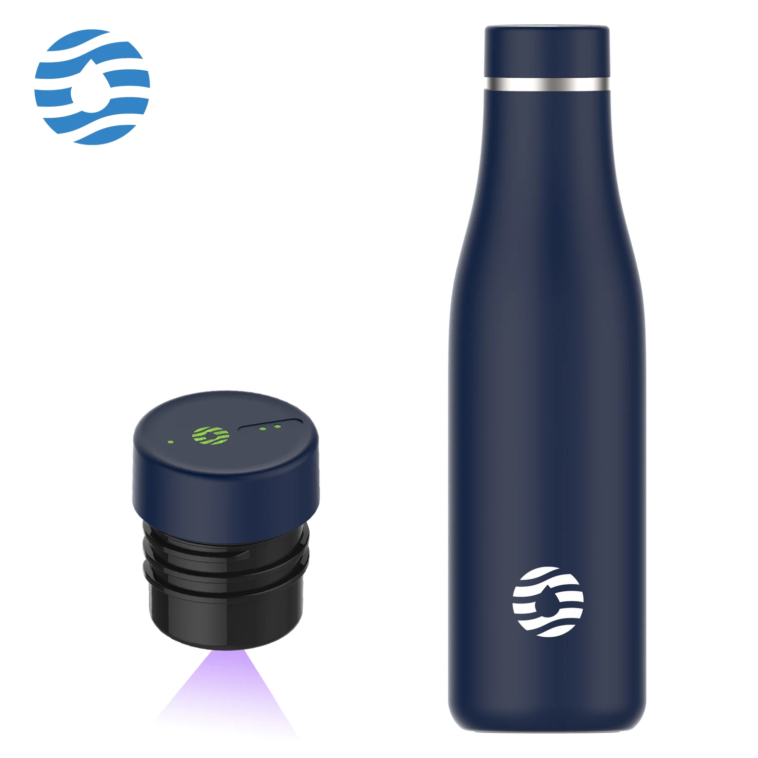FJbottle UV 살균 스마트 깨끗한 물병, PureVis UV-C LED, 무독성, 무수은, 리튬 배터리