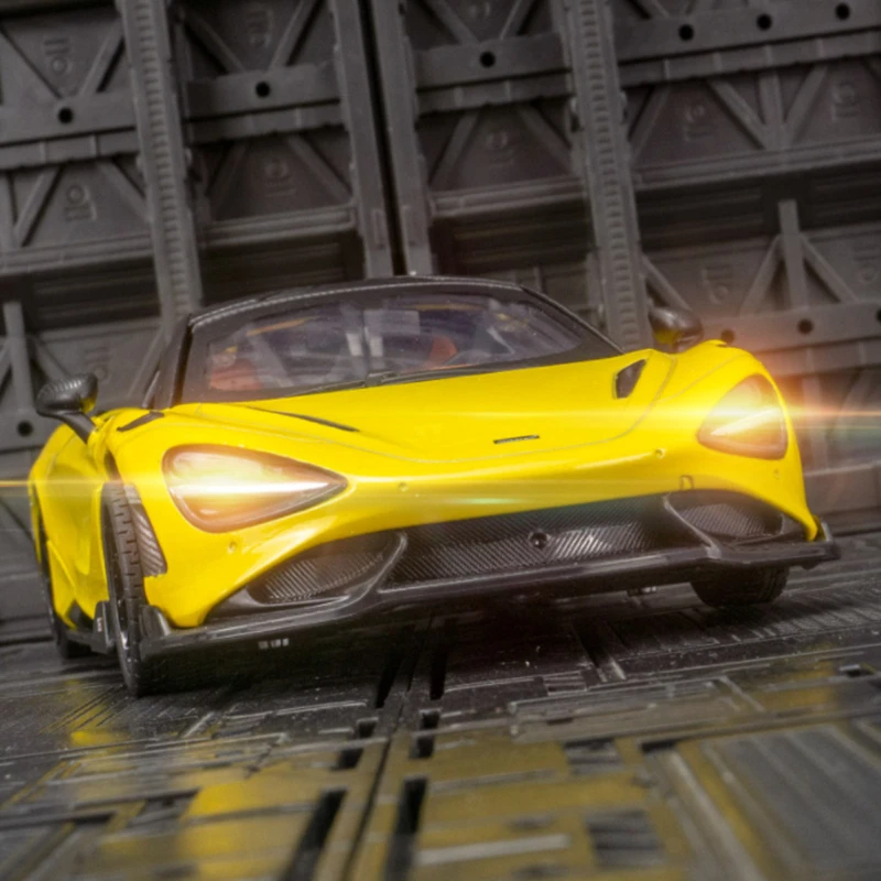 Фото 1:24 McLaren 765LT модель спортивного автомобиля из сплава, Литые металлические игрушечные автомобили, модель автомобиля, коллекция имитации звука светильник, детские игрушки, подарок №4