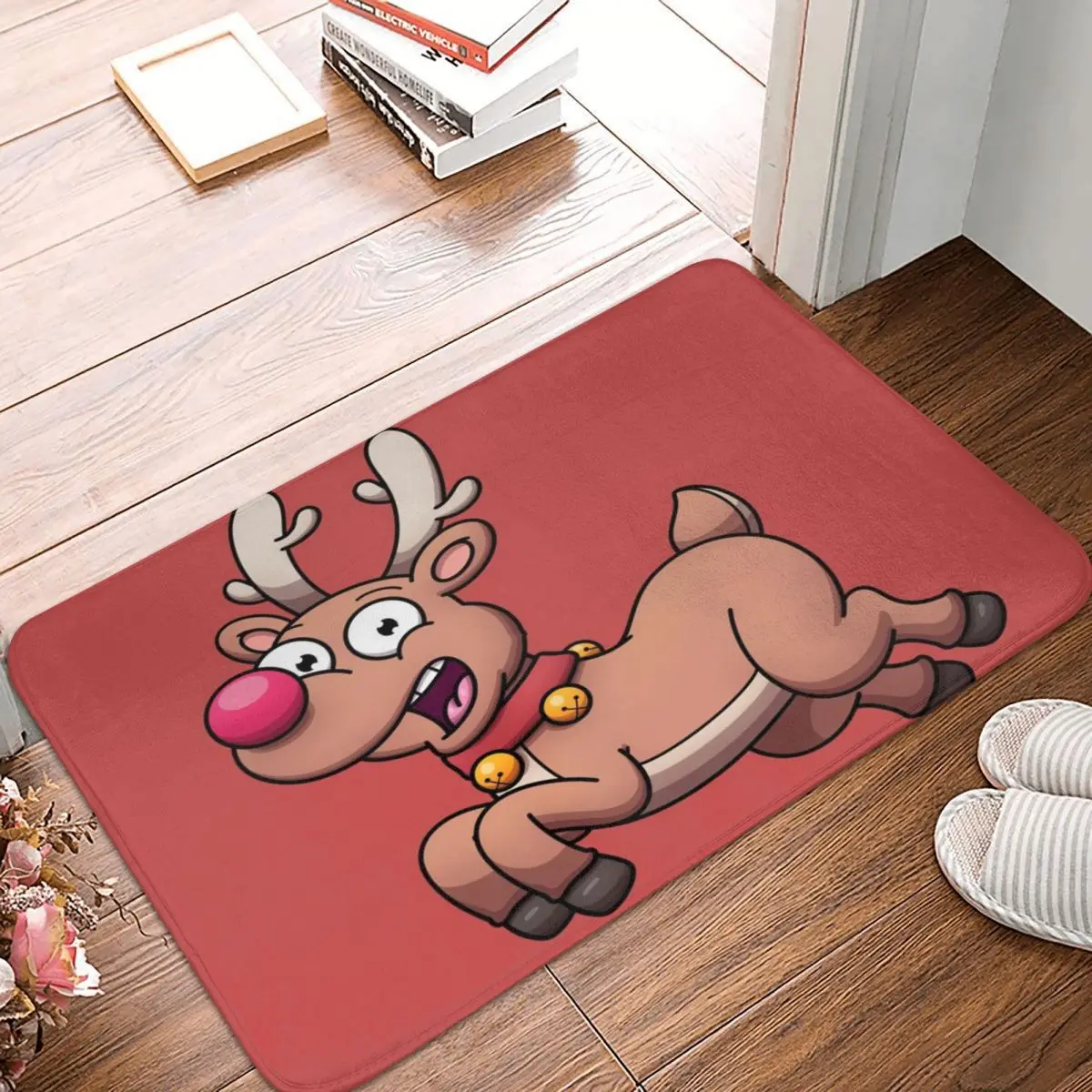 CuteFlyingChristmasReindeerDoormatRugcarpetMatFootpadPolyester