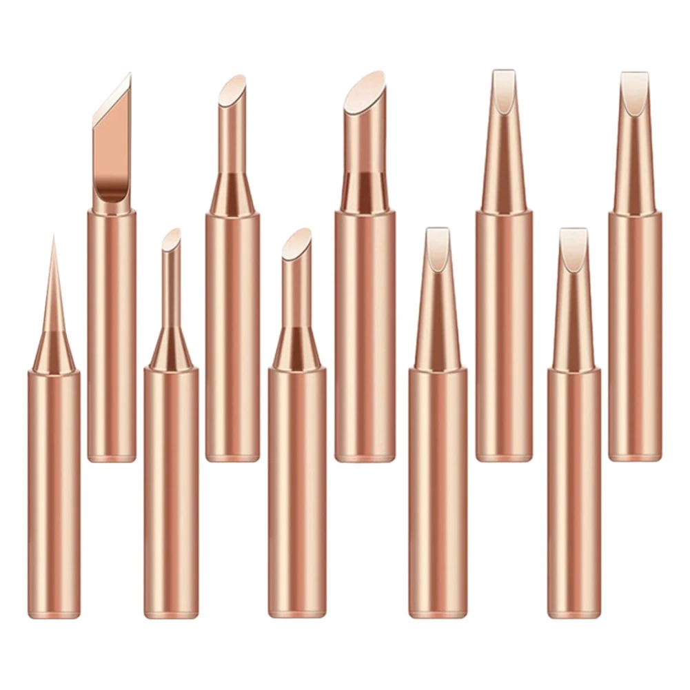 

10Pcs 900M-T Welding Tips Pure Copper Soldering Iron Tips Lead-Free Soldering Iron Head Replacement Welding Tool Accessory