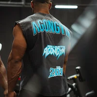 AGONGYM Muscle Guys marque musculation lavé hommes Singlet gymnases Stringer débardeur hommes Fitness gilet coton sans manches chemises 1