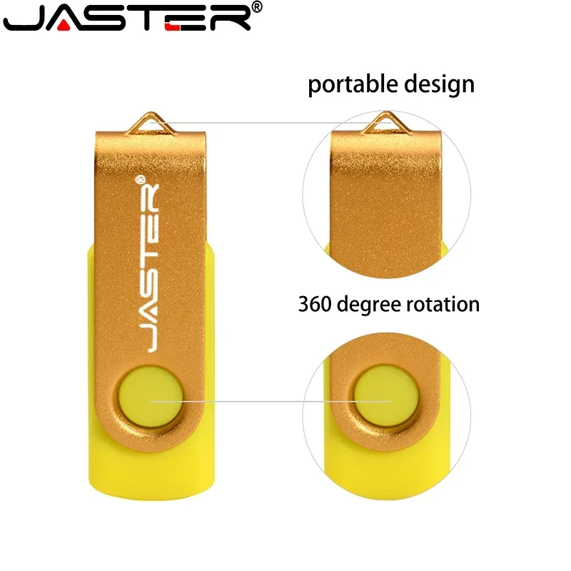 JASTER 비즈니스 선물 USB 플래시 드라이브 128GB 실제 용량 펜 드라이브 64GB 회전식 메모리 스틱 32GB 고속 USB 스틱 16GB