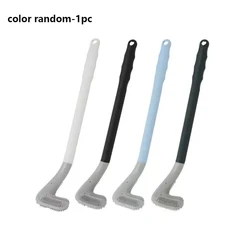 Enhanced Silicone Curved Bathroom Toilet Brush - 370X70mm (Color random - 1pc)