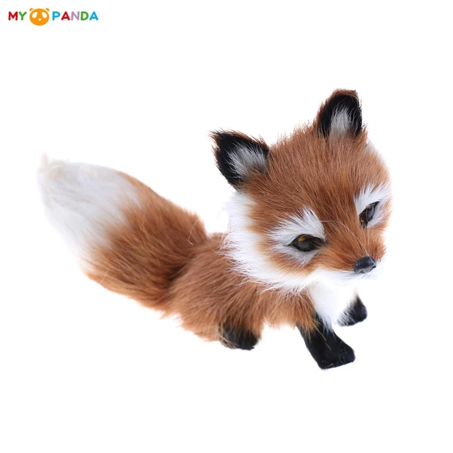 1Pcs Mini 3 Colors Small Simulation Fox Toy Squatting Fox Model Home  Decoration Wedding Birthday Gift