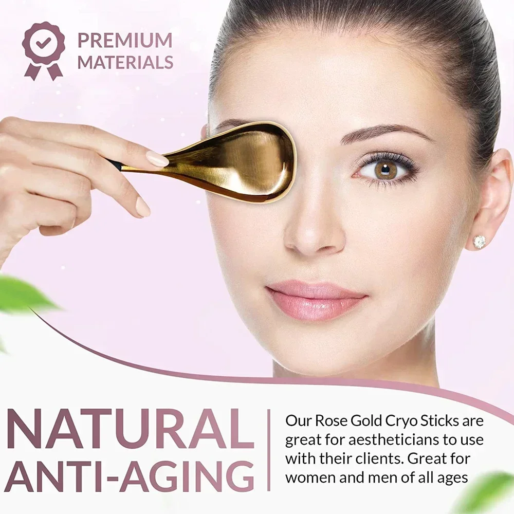 Ice Globes Facial Skin Care Tools for Face Eyes Boby Stainless Steel Face Beauty Cryo Sticks for Men Women Cooling Spa Globes