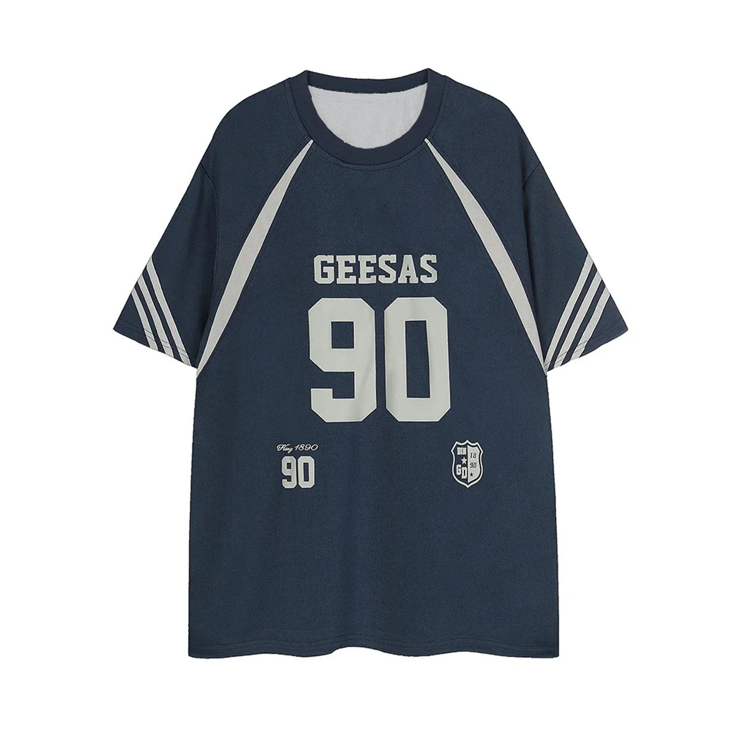 Geesas 레트로 레터 프린트 저지 최신 야외 저지 여름 클래식 티 성인 느슨한 운동 오토바이 저지