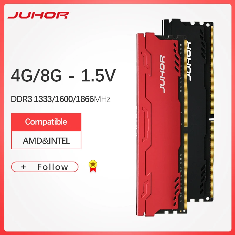 Memória do Dimm do Desktop da Memória de 1600mhz Ddr3 da Memória de Juhor Ram 8gb 1866mhz com Dissipador de Calor - Imagem 2