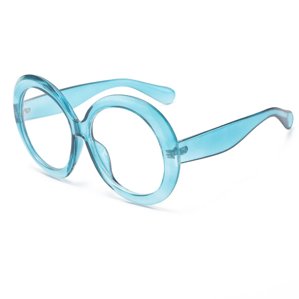 Women Round Frame Sun Glasses Brown Gradient Vintage Oversized