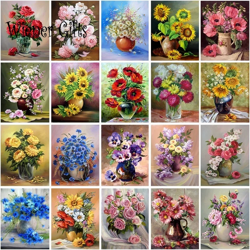 Floral 5D DIY Diamond Painting Kits Animal Landscape Cross Embroidery Full Round Mosaic Home Decor Gift