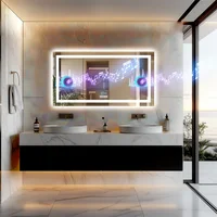 LUVODI Large Illuminate Bluetooth Bathroom Mirror Time Display LED Lighted Full Length Dressing Mirror - Image 3