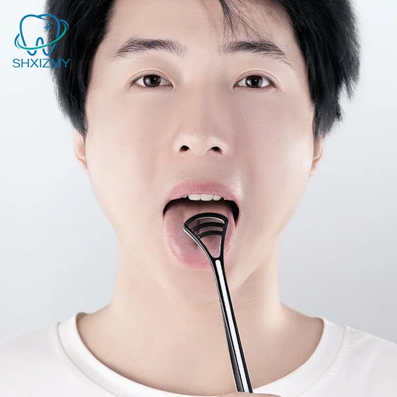 Dual-Use Reusable Tongue Scraper for Fresh Breath and Oral Hygiene