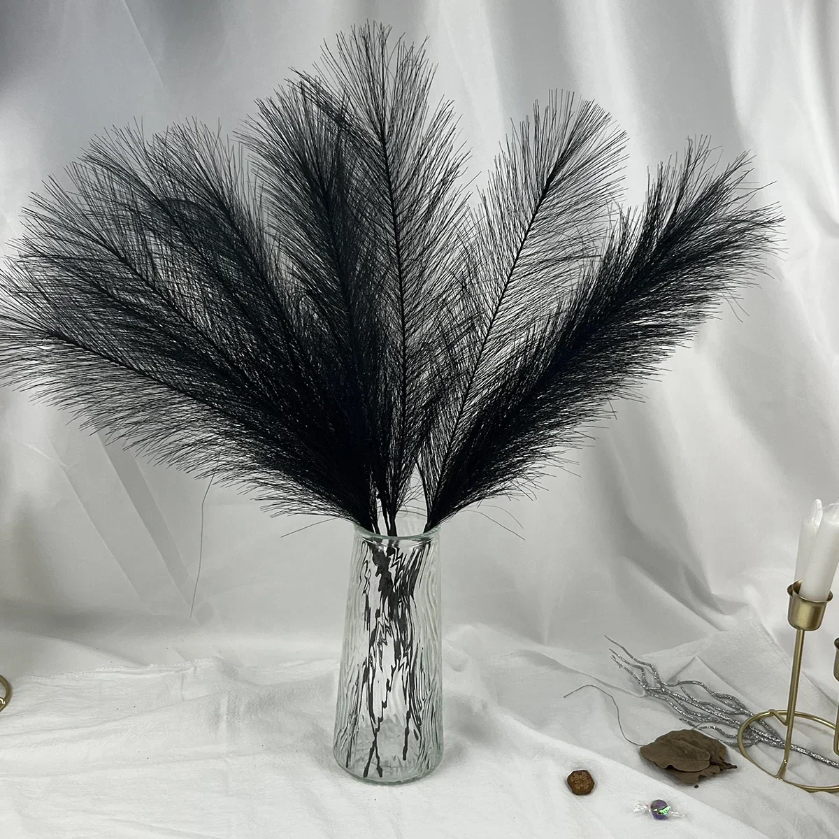 Artificial Flowers Fluffy Grass Decor for Wedding Boho Bouquet