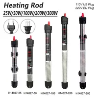 110V/220V Adjustable Temperature Thermostat Heater Rod 25W/50W/100W/200W/300W Submersible Heater Aquarium Fish Tank 1
