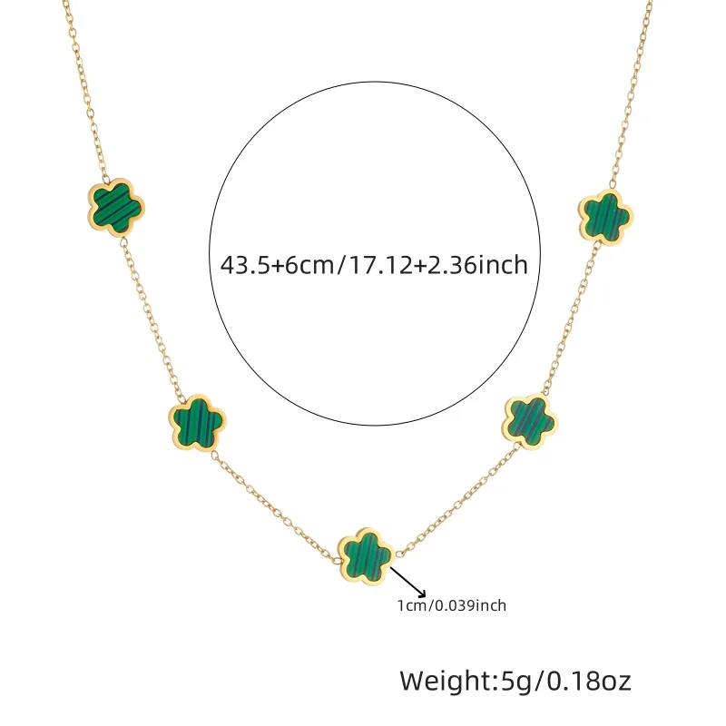 XIYANIKE 316L Stainless Steel 5-Leaf Flower Earring Bracelet Necklace Jewelry Set Exquisite Clover Accessory Women Trendy Gift 3