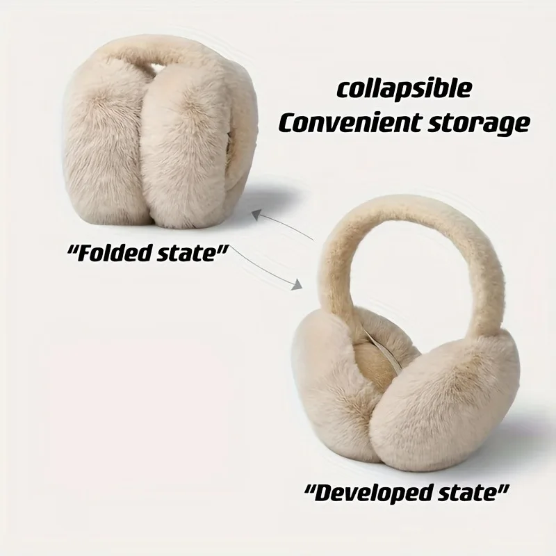 Soft Plush Ear Muffs for Cold Weather Outdoor Use