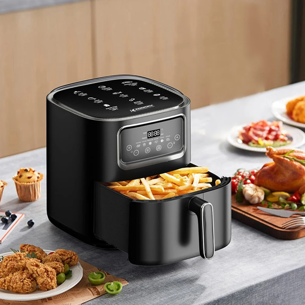 EXSAMO 10L Large Capacity Smart Electronic Digital Deep  Fryers Oven Without Oil 2000W Multi-Function With Touchscreen Air Fryer