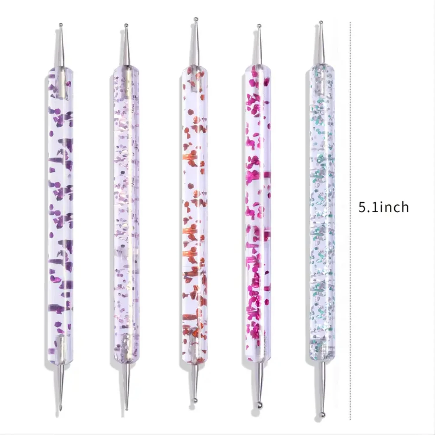 Set of 5 Professional Dual-ended Nail Art Dotting Pens for Intricate Nail Designs, Drawing, Painting, and Rhinestone Application 4