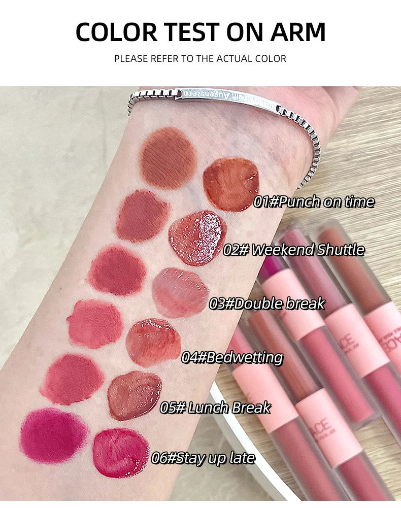 Cace Doppelkopf Lip gloss sexy rote Lippen Make-up Lippen schlamm Spiegel Wasser glanz Lip glasur matten Lippenstift wasserdichte koreanische Kosmetik – Detail 4