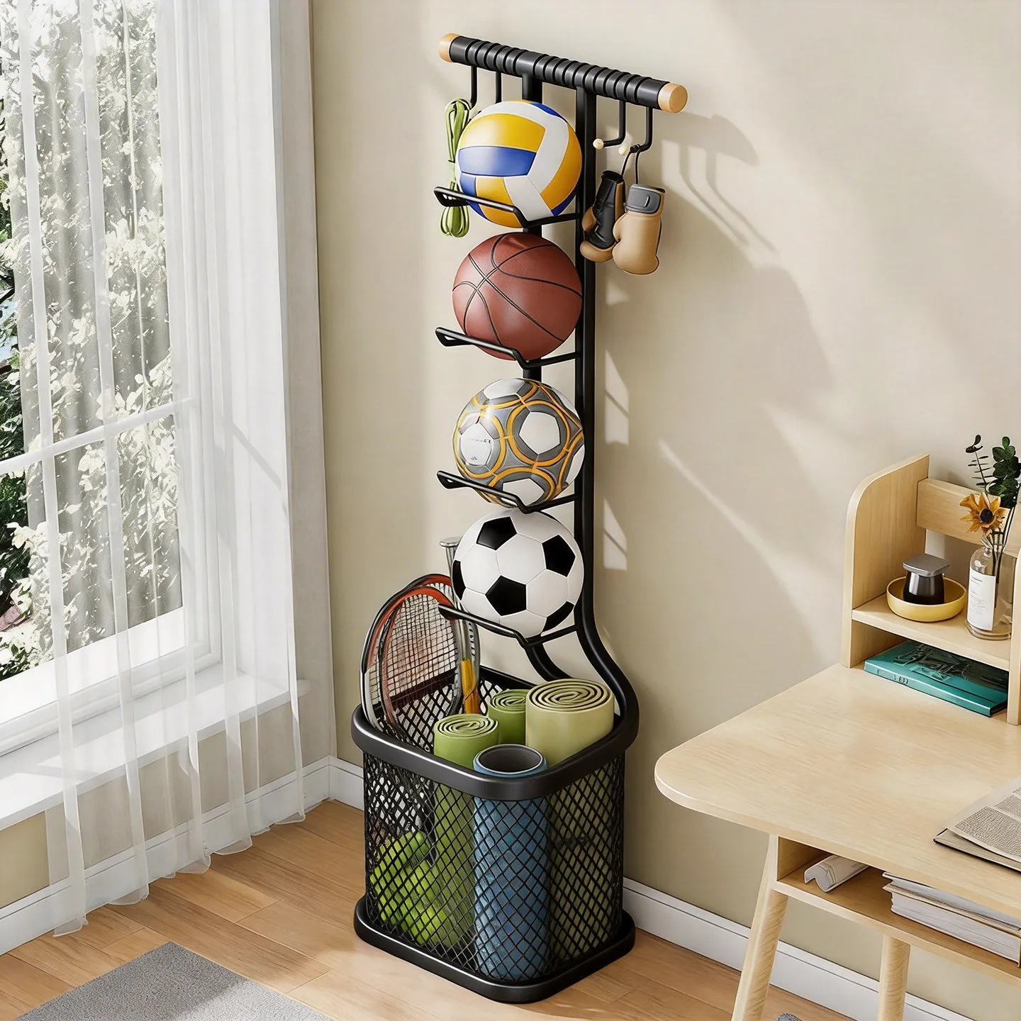 DSA basketball stand floor rack large capacity yoga mat storage basket fitness equipment rack ball finishing rack