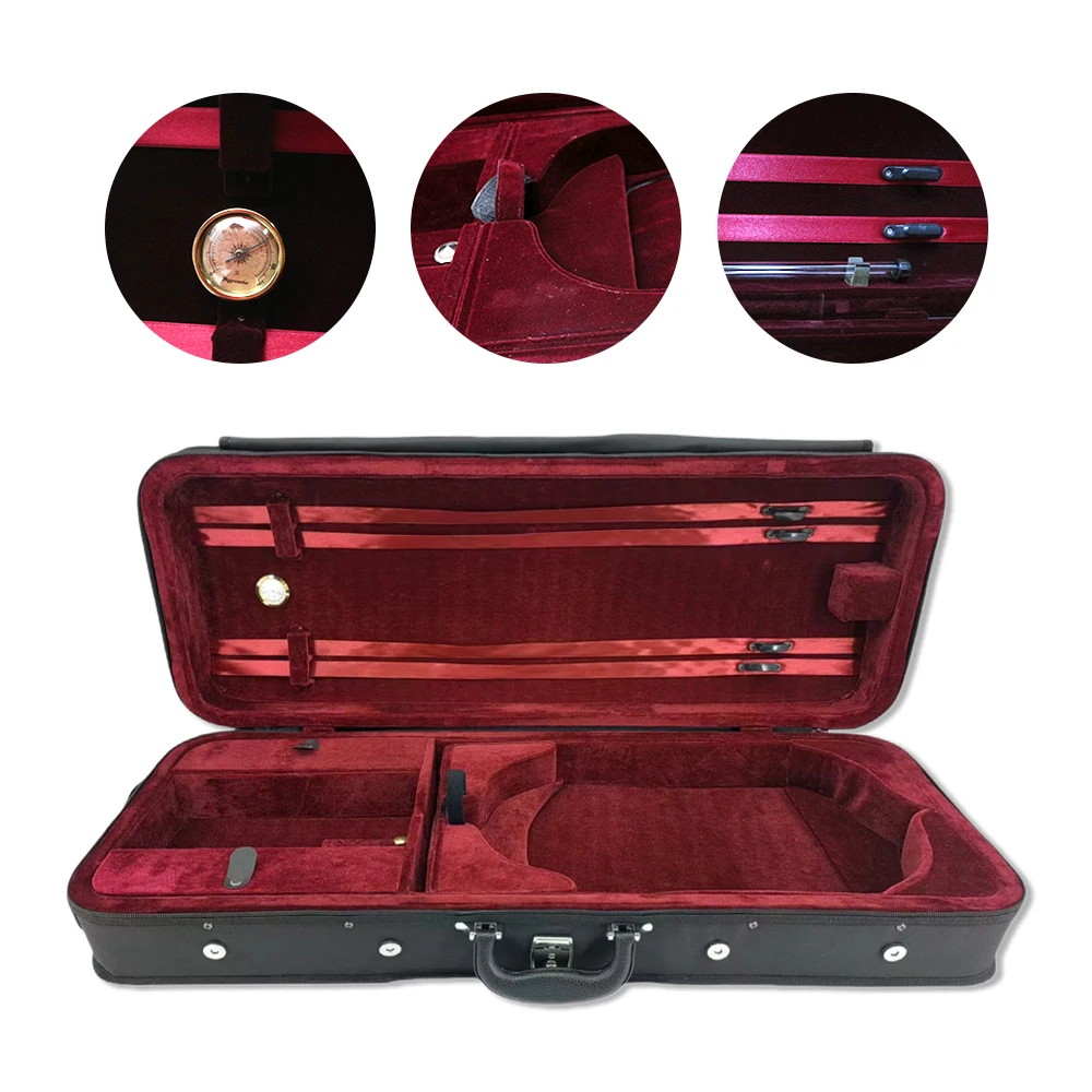 15-16 inch New Viola Case Light Durable Soft Red Padding Strong Viola Box Rugged & Portable