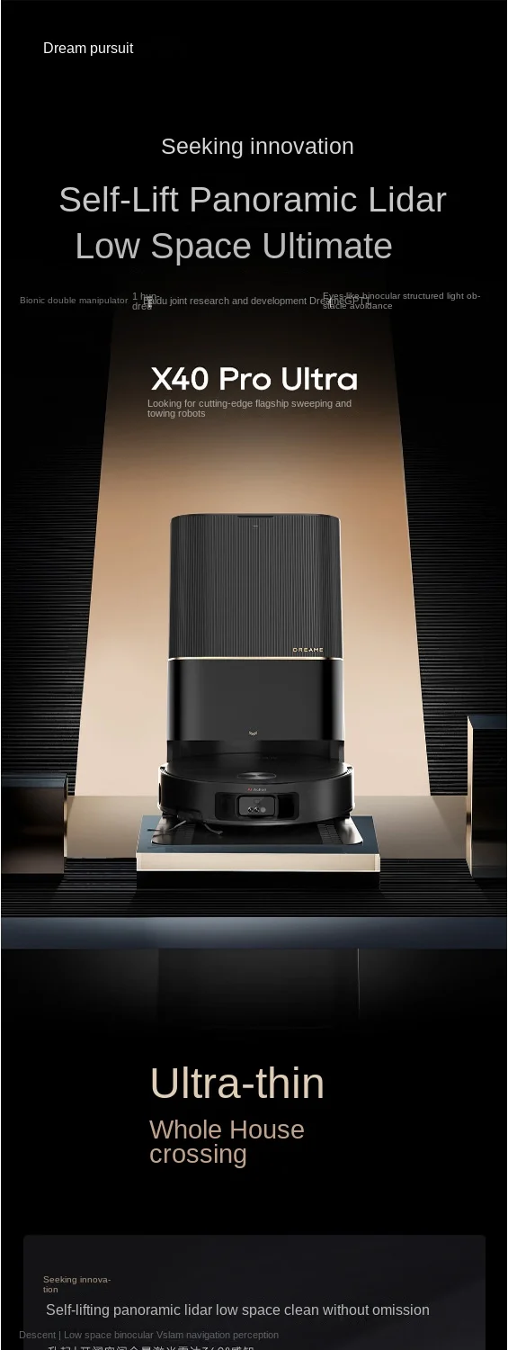 

dream X40Pro Ultra Robô de varredura, estação base integrada e completa, autolimpante, braço robótico duplo doméstico가전제품 robot