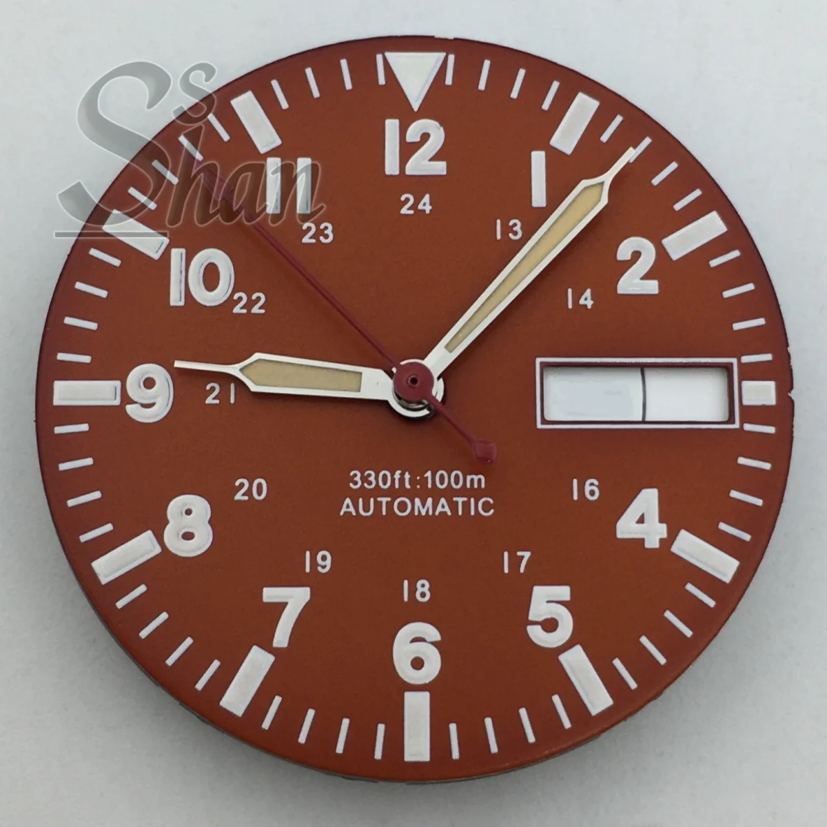 Green Luminous Dial with Weekly Date Window for Replacement Parts – 29mm