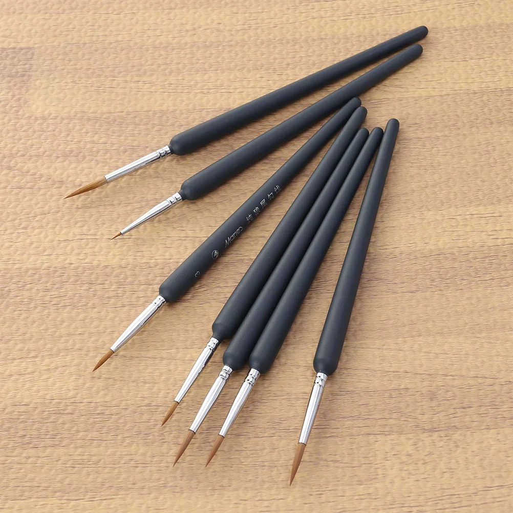 

Professional Paint Brush Wolf Fine Painting Pen Nylon Hair Brush Sets Detail Painting Drawing Line Pen Brush Art Supplies A45