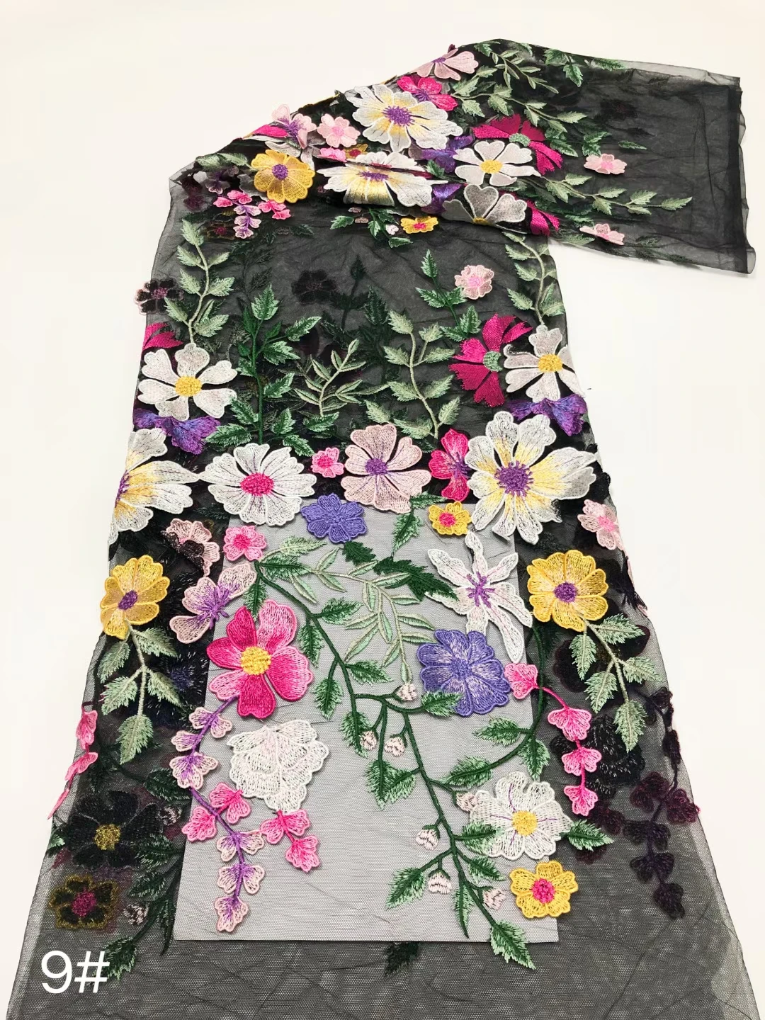 

Яркий цветок с вышивкой для нанесения искусственной ткани изображение для девушек одежда кружево 2023 Новинка 9 цветов