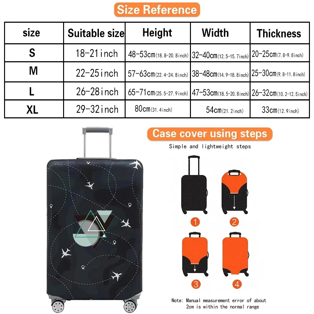 Suitcase Protective Cover Wear Resistant Elastic Fabric Shape Series Dust Cover for 18-32inch
