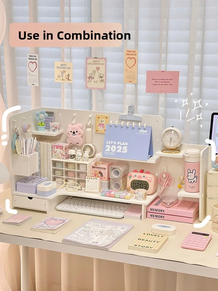 Desktop Hole Board Simple Table Bookelf Heightening elf Student Stationery Key Holder Storage Ra Modern mat Design