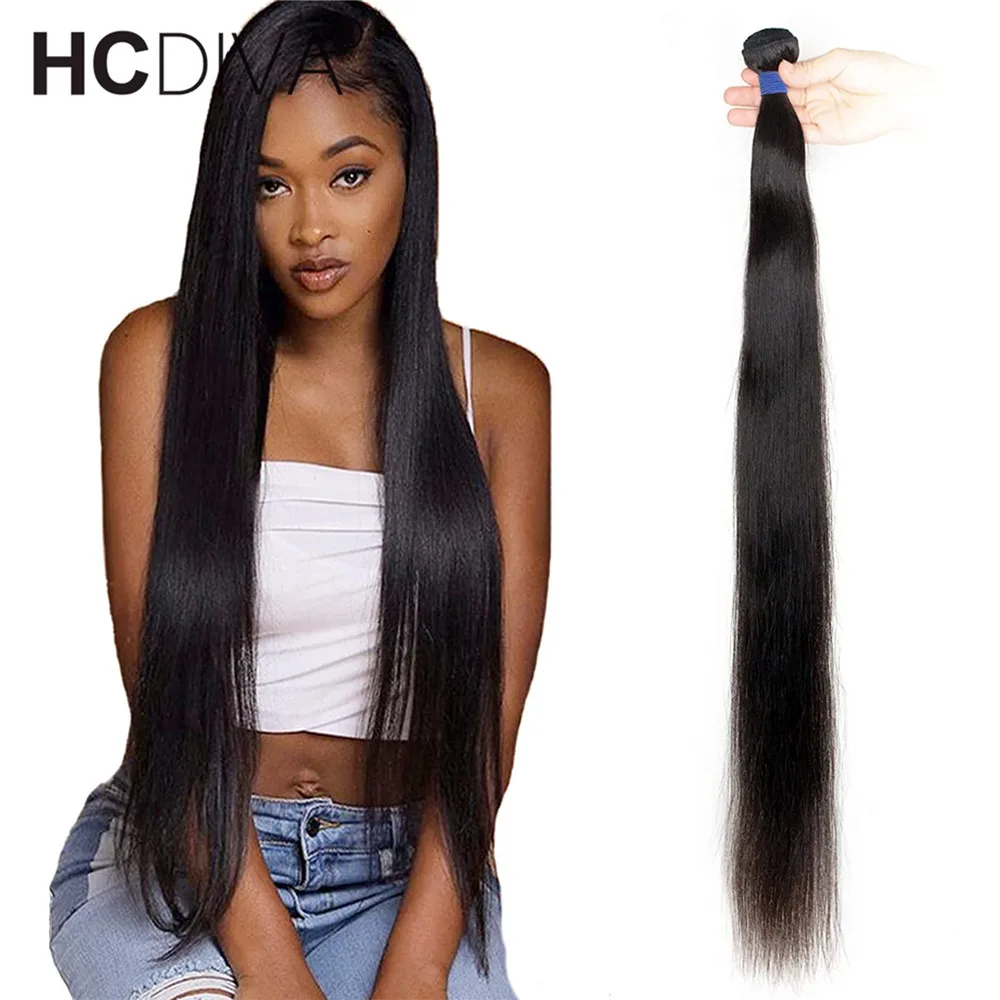 reta do cabelo humano Bundles10-40Inch cor natural