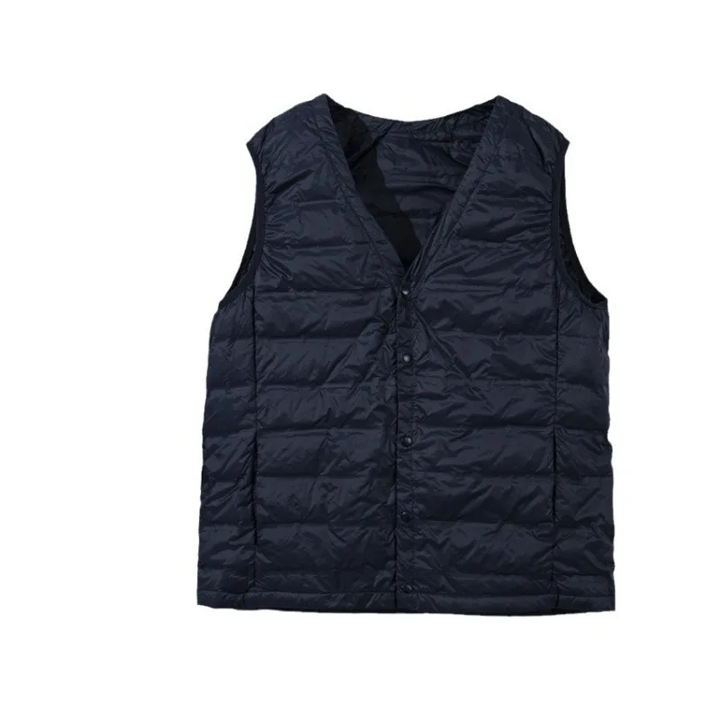 New Winter V-Neck Men's Vest White Duck Down Padding Vests Lightweight Sleeveless Jackets Warm Plus Size Gilet Coat Down Padd