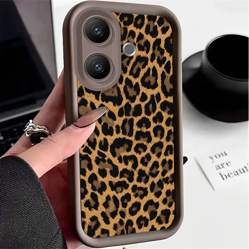 Leopard Print Shockproof Flexible Silicone Protective Phone Case