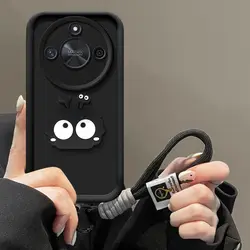 Cute 3D Eyes Hand Strap Silicone Phone Case for Honor X6 5G (1)