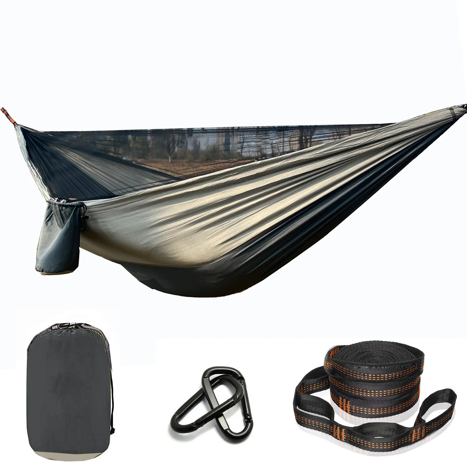 Camping mosquito net hammock and Ultralight Portable Hammock with Adjustable Ridgeline for Camping, Hiking, Backpacking
