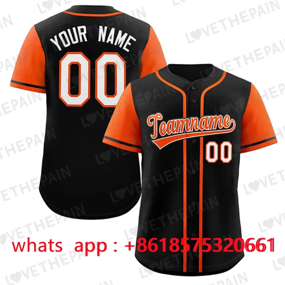 Personalization Baseball Jersey Print Team Shirt Personal Name Number Hip Hop Sportswear Baseball T-shirt Men/Women/Kids