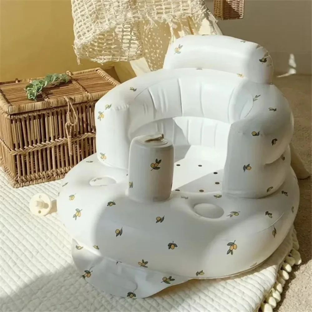 New Cartoon Pattern Inflatable Baby Seat Foldable Portable Baby Inflatable Sofa Chair PVC Furniture Dining Chair