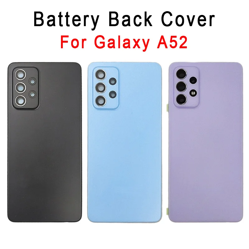 

For A525 New Battery Back Cover For Samsung Galaxy A52 a52 A526 Housing Case Door Rear Panel Replacement Parts with Lens + Logo