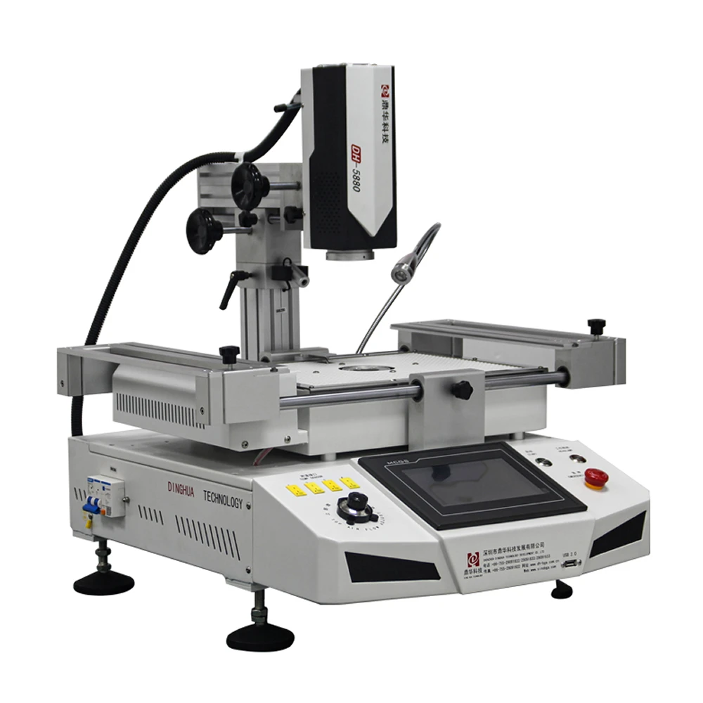 DH-5880 Hot Air BGA Rework Station Touch Screen 5500W 3 Heating Temperature Zones SMD PCB Chips Soldering Repairing Machine 220V 2