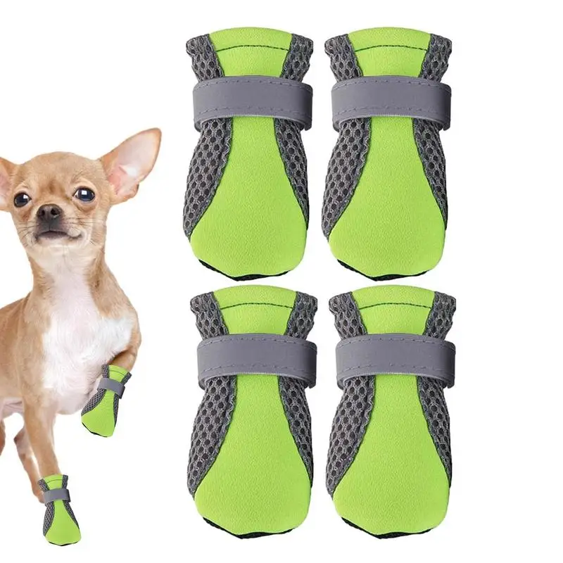 Dog Running Shoes Summer Hiking Boots Mesh Paw Protector 4pcs