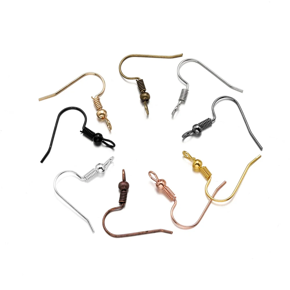 100Pcs 21*20mm Gold Antique Bronze Ear Hooks Earrings Clasps Findings Earring Wires For Jewelry Making Supplies Wholesale