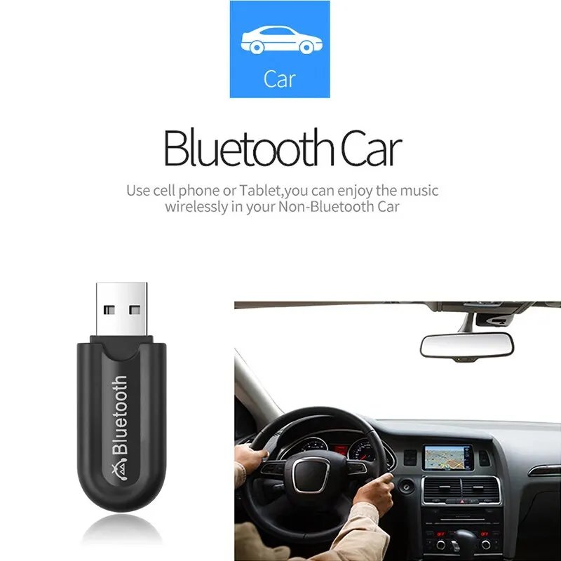 Dual Output Bluetooth 5.0 Audio Receiver Usb Wireless Music Car Receiver Aux Adapter